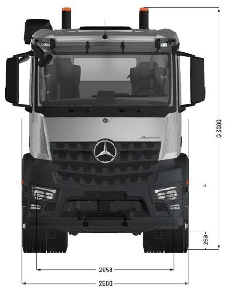 Mercedes-Benz Arocs 3253 L 8x4/4 Arocs 3253 L 8x4/4, MultimediaCockpit, Navi, Motorabtrieb - Camião chassi: foto 3 Mercedes-Benz Arocs 3253 L 8x4/4 Arocs 3253 L 8x4/4, MultimediaCockpit, Navi, Motorabtrieb - Camião chassi: foto 3