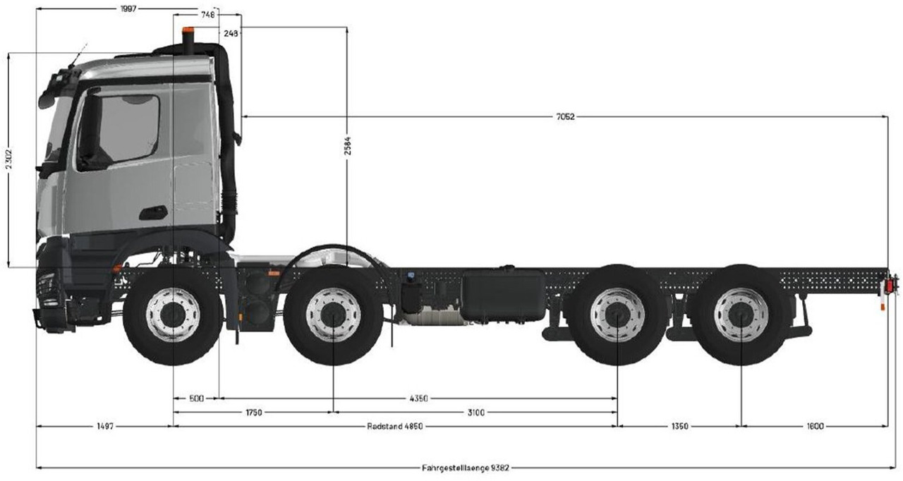 Mercedes-Benz Arocs 3253 L 8x4/4 Arocs 3253 L 8x4/4, MultimediaCockpit, Navi, Motorabtrieb - Camião chassi: foto 5 Mercedes-Benz Arocs 3253 L 8x4/4 Arocs 3253 L 8x4/4, MultimediaCockpit, Navi, Motorabtrieb - Camião chassi: foto 5