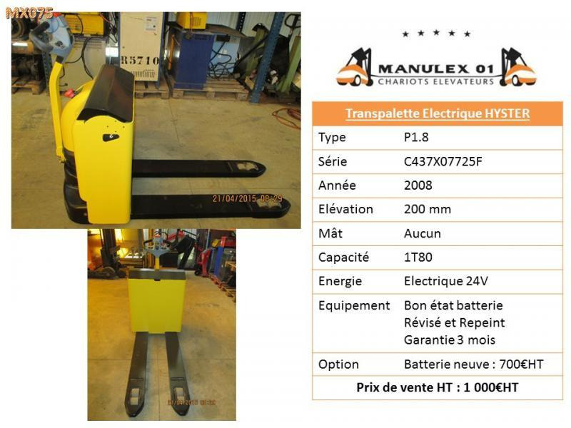 Hyster P1.8 - Porta-palete: foto 2 Hyster P1.8 - Porta-palete: foto 2
