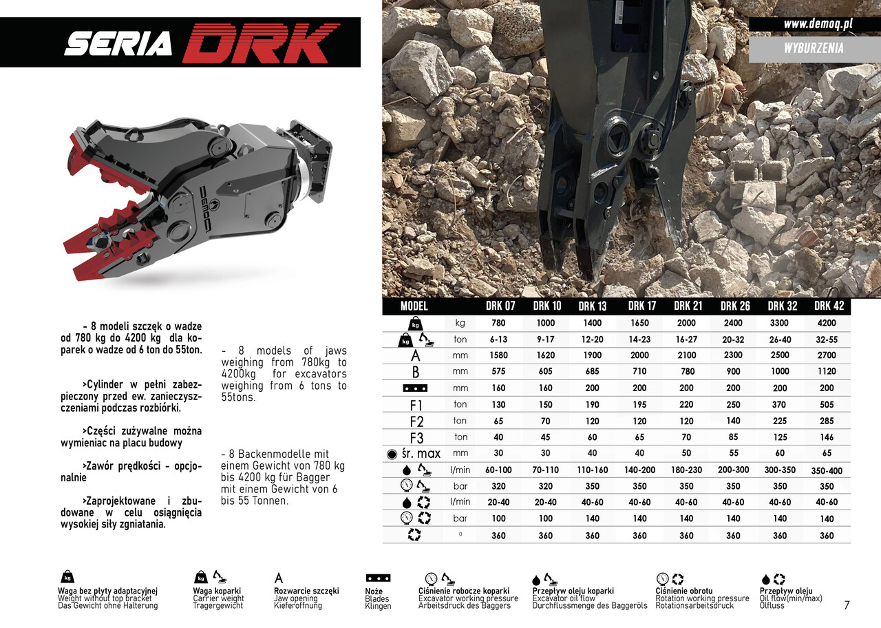 DEMOQ DRK07 Hydraulic Rotating Pulveriser Crusher 780 KG - Tesoura de demolição por Escavadeira: foto 3 DEMOQ DRK07 Hydraulic Rotating Pulveriser Crusher 780 KG - Tesoura de demolição por Escavadeira: foto 3