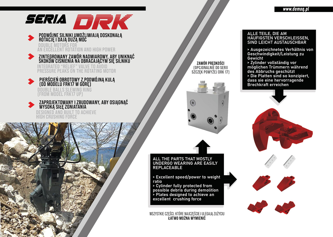 DEMOQ DRK17 Hydraulic Rotating Pulveriser Crusher 1650 KG - Tesoura de demolição por Escavadeira: foto 3 DEMOQ DRK17 Hydraulic Rotating Pulveriser Crusher 1650 KG - Tesoura de demolição por Escavadeira: foto 3