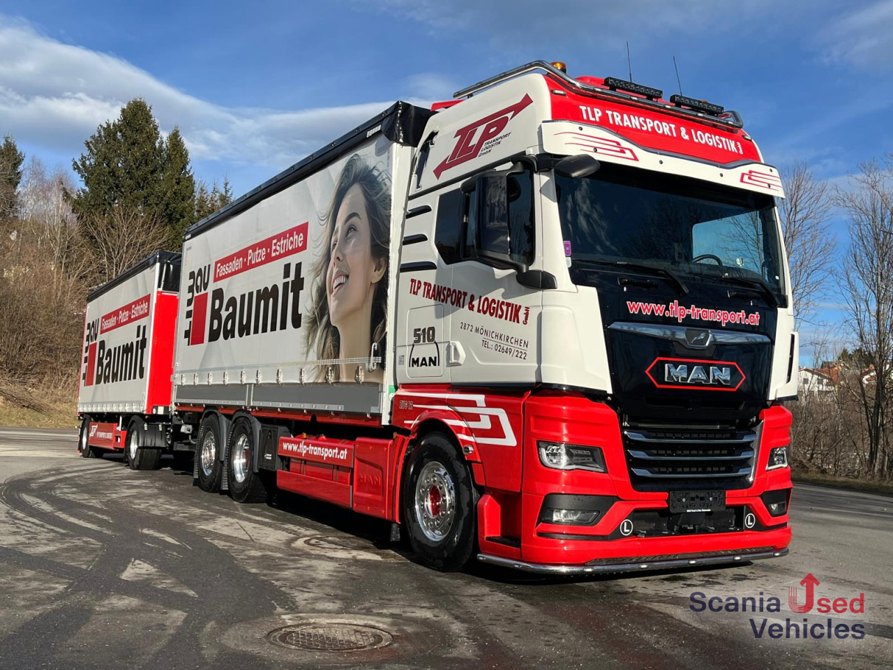 MAN TGX 26.510 6x2-4 LL Pritsche + Anhänger - Camião de lona: foto 1 MAN TGX 26.510 6x2-4 LL Pritsche + Anhänger - Camião de lona: foto 1