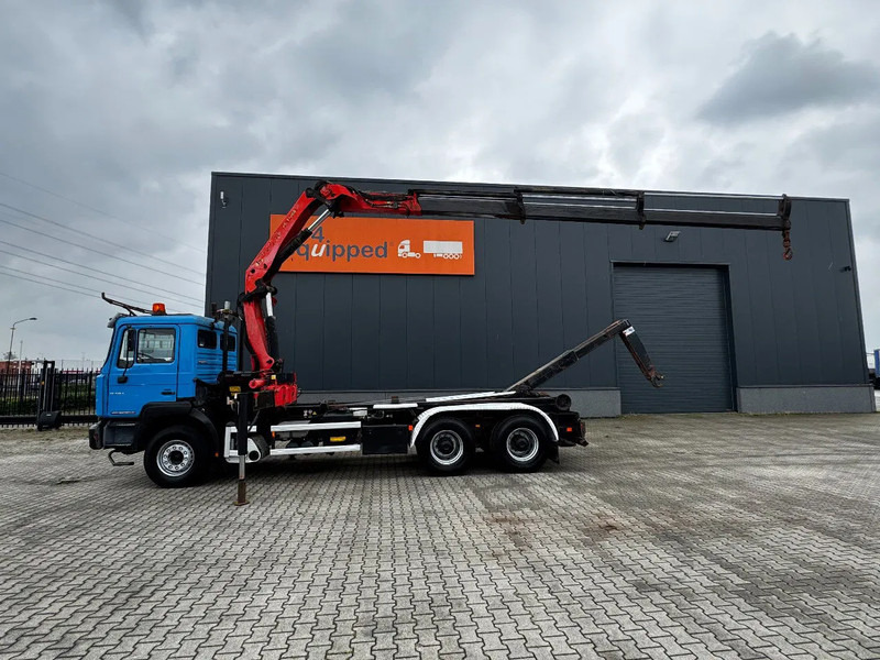 MAN FE 410A, 6x4, EURO 2, Palfinger PK17000 Crane + VDL HOOK, full spring, manual gearbox, MOT 9/2025 - Camião polibenne, Camião grua: foto 1 MAN FE 410A, 6x4, EURO 2, Palfinger PK17000 Crane + VDL HOOK, full spring, manual gearbox, MOT 9/2025 - Camião polibenne, Camião grua: foto 1
