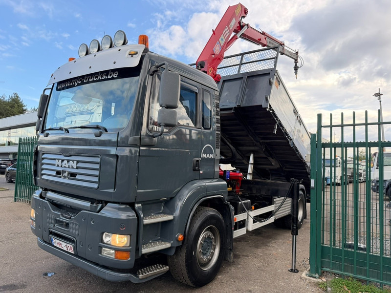 MAN TGA 18.350 4x2 TIPPER + CRANE HMF 1110 K2 + ROTATOR - STEEL SPRING / BLATT / BALLESTAS / LAMES - BE TRUCK - Camião basculante, Camião grua: foto 2 MAN TGA 18.350 4x2 TIPPER + CRANE HMF 1110 K2 + ROTATOR - STEEL SPRING / BLATT / BALLESTAS / LAMES - BE TRUCK - Camião basculante, Camião grua: foto 2