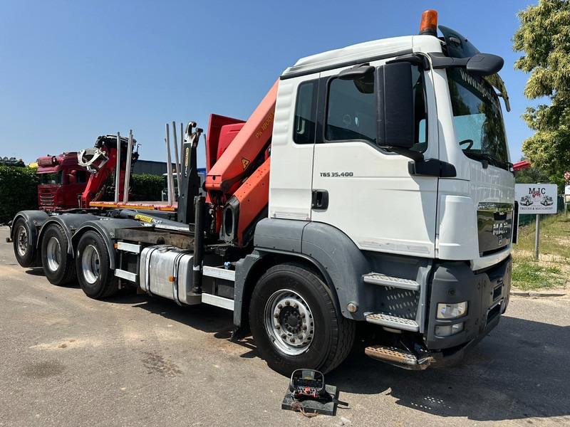 MAN TGS 35.400 8x4 TRIDEM HOOKLIFT T22 + CRANE PALFINGER PK 18001 EH + RADIO - EURO 5 - LIFT/STEERING AXLE - BE TRUCK - Camião polibenne, Camião grua: foto 3 MAN TGS 35.400 8x4 TRIDEM HOOKLIFT T22 + CRANE PALFINGER PK 18001 EH + RADIO - EURO 5 - LIFT/STEERING AXLE - BE TRUCK - Camião polibenne, Camião grua: foto 3