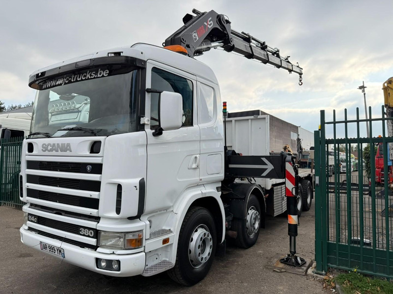 Scania 114C-380 8x4 + CRANE HIAB 700 E-5 - PLATFORM 6m80 + TWISTLOCKS - MANUAL - RETARDER - STEEL SPRING / BIG AXLE HUB REDUCTION - AP ACHSEN - Camião grua: foto 3 Scania 114C-380 8x4 + CRANE HIAB 700 E-5 - PLATFORM 6m80 + TWISTLOCKS - MANUAL - RETARDER - STEEL SPRING / BIG AXLE HUB REDUCTION - AP ACHSEN - Camião grua: foto 3