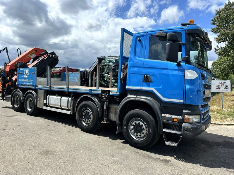 Scania G440 8x4 PRITSCHE + KRAN (26.5m!) PALFINGER PK78002 SH G 8x + 1 + WINCH - PLATFORM 6m25 - MANUAL - HUB REDUCTION - STEEL SPRING - EURO 5 - BE TRUCK - Camião de caixa aberta/ Plataforma, Camião grua: foto 1 Scania G440 8x4 PRITSCHE + KRAN (26.5m!) PALFINGER PK78002 SH G 8x + 1 + WINCH - PLATFORM 6m25 - MANUAL - HUB REDUCTION - STEEL SPRING - EURO 5 - BE TRUCK - Camião de caixa aberta/ Plataforma, Camião grua: foto 1