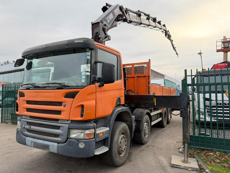 Scania P420 8X4 PRITSCHE + (25m) KRAN HIAB 422 E-5 HIPRO + JIB 100X-4 - RETARDER - *284.000km* - MANUAL - STEEL SPRING - EURO 3 - BE TRUCK - Camião de caixa aberta/ Plataforma, Camião grua: foto 4 Scania P420 8X4 PRITSCHE + (25m) KRAN HIAB 422 E-5 HIPRO + JIB 100X-4 - RETARDER - *284.000km* - MANUAL - STEEL SPRING - EURO 3 - BE TRUCK - Camião de caixa aberta/ Plataforma, Camião grua: foto 4