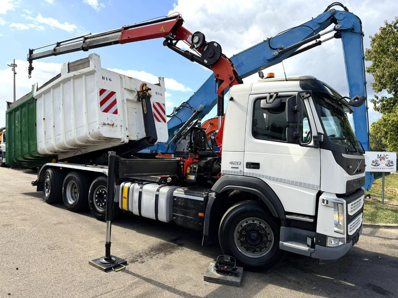 Volvo FM 420 8x2 HOOKLIFT + CRANE PALFINGER PK19.001 SLD B - *294.000km* - EURO 6 - LIFT + STEERING AXLE - I SHIFT - BE TRUCK - Camião polibenne, Camião grua: foto 1 Volvo FM 420 8x2 HOOKLIFT + CRANE PALFINGER PK19.001 SLD B - *294.000km* - EURO 6 - LIFT + STEERING AXLE - I SHIFT - BE TRUCK - Camião polibenne, Camião grua: foto 1