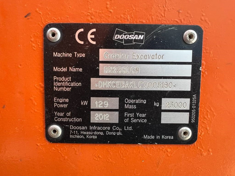 Escavadora de rastos Doosan DX235LCR: foto 8