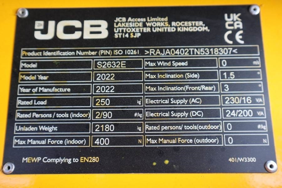 JCB S2632E Valid inspection, *Guarantee! New And Avail - Plataforma de Tijera/ Plataforma de tesoura: foto 3 JCB S2632E Valid inspection, *Guarantee! New And Avail - Plataforma de Tijera/ Plataforma de tesoura: foto 3