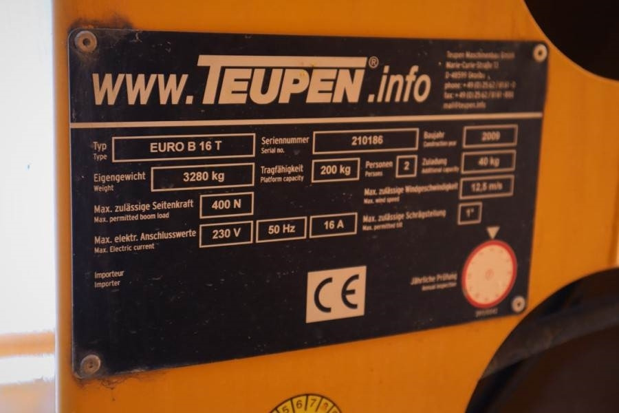 Teupen EURO B16T Driving Licence B/3, Diesel, 16m Working - Caminhão com plataforma aérea: foto 5 Teupen EURO B16T Driving Licence B/3, Diesel, 16m Working - Caminhão com plataforma aérea: foto 5