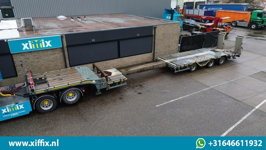 Meusburger 3-ass. Uitschuifbare semi dieplader met aluminium kleppen en wielkuip - Semi-reboque baixa: foto 1 Meusburger 3-ass. Uitschuifbare semi dieplader met aluminium kleppen en wielkuip - Semi-reboque baixa: foto 1
