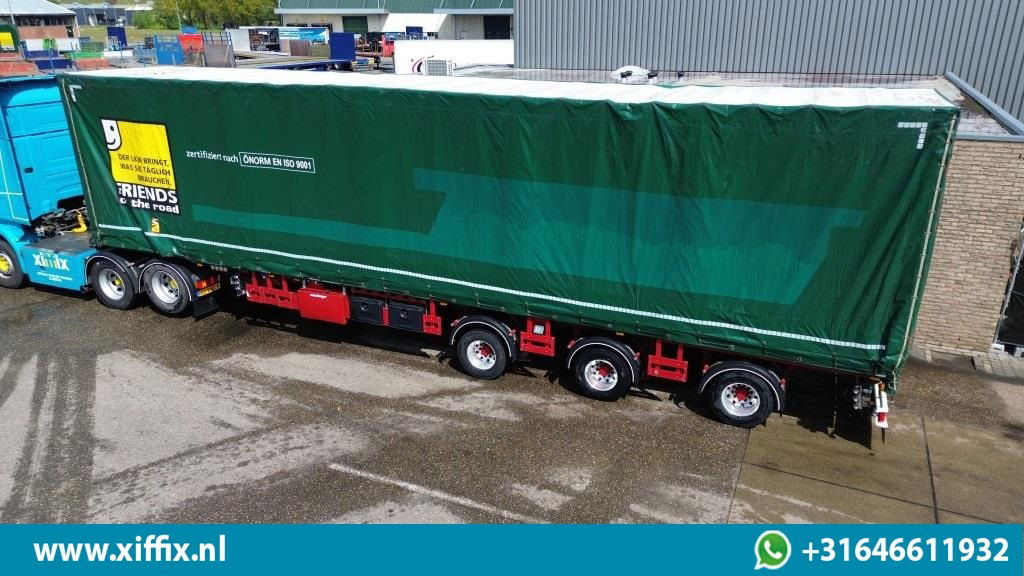 Meusburger 3-ass. Vlakke dubbel 2x uitschuifbare oplegger met huifopbouw / 3x ge - Semi-reboque plataforma/ Caixa aberta: foto 4 Meusburger 3-ass. Vlakke dubbel 2x uitschuifbare oplegger met huifopbouw / 3x ge - Semi-reboque plataforma/ Caixa aberta: foto 4