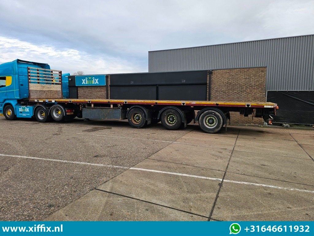 Semi-reboque plataforma/ Caixa aberta Meusburger 3-ass. Vlakke uitschuifbare oplegger / 3x gestuurd: foto 10