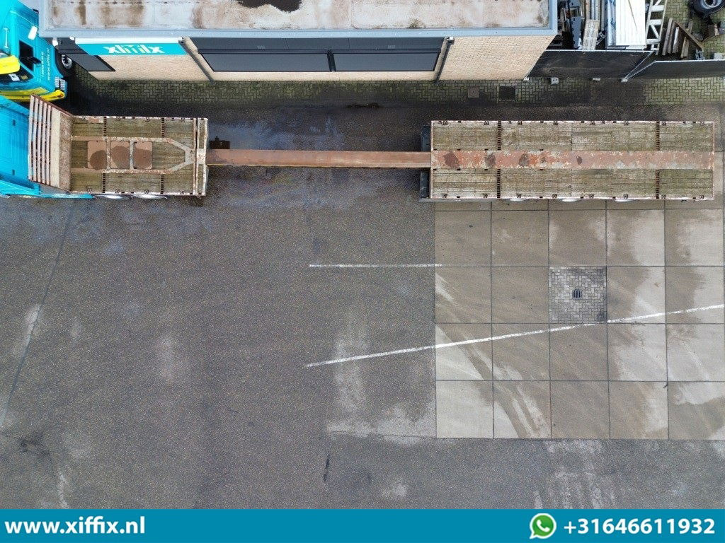 Meusburger 3-ass. Vlakke uitschuifbare oplegger / 3x gestuurd - Semi-reboque plataforma/ Caixa aberta: foto 3 Meusburger 3-ass. Vlakke uitschuifbare oplegger / 3x gestuurd - Semi-reboque plataforma/ Caixa aberta: foto 3