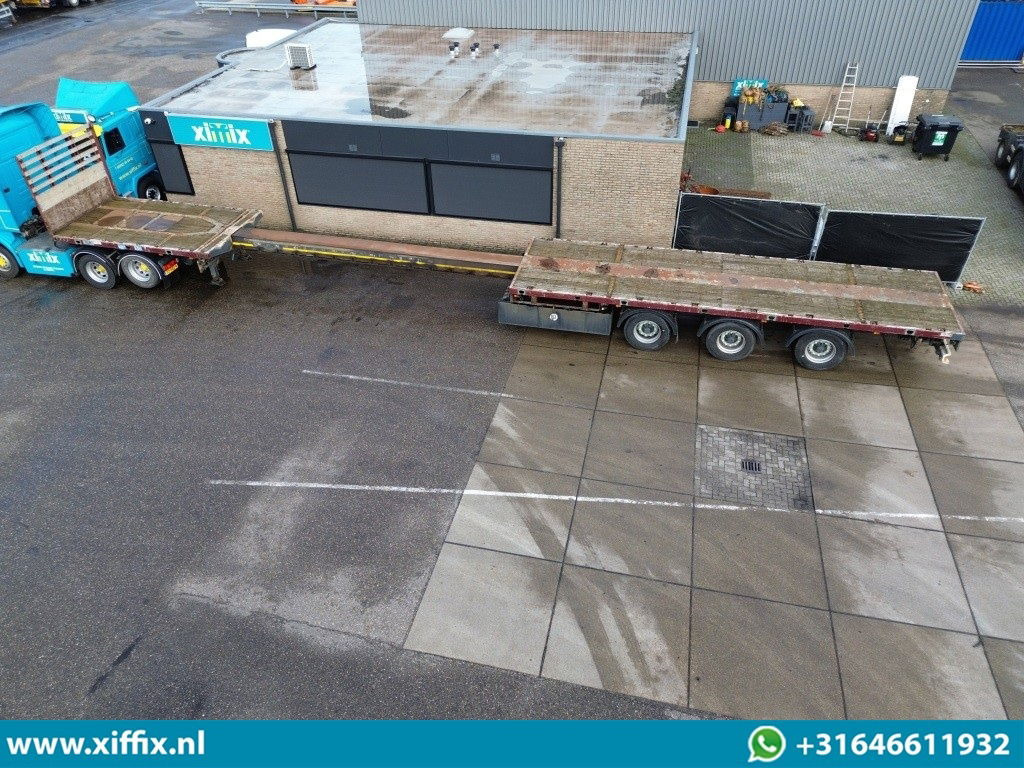 Meusburger 3-ass. Vlakke uitschuifbare oplegger / 3x gestuurd - Semi-reboque plataforma/ Caixa aberta: foto 2 Meusburger 3-ass. Vlakke uitschuifbare oplegger / 3x gestuurd - Semi-reboque plataforma/ Caixa aberta: foto 2