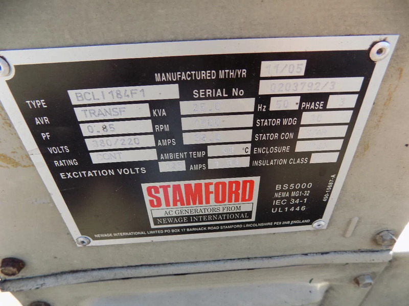 Gerador elétrico Lister aggregaat 3 cill. lister 25 kva met stamford dynamo keuze uit 2 stuks: foto 8 Gerador elétrico Lister aggregaat 3 cill. lister 25 kva met stamford dynamo keuze uit 2 stuks: foto 8