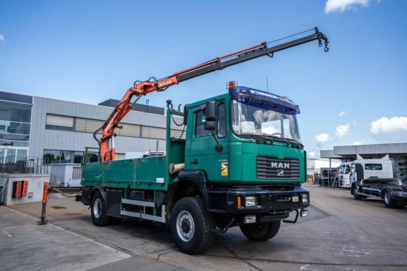 MAN FE 310A-4X4+ATLAS 105.1 A3 - Camião de caixa aberta/ Plataforma, Camião grua: foto 2 MAN FE 310A-4X4+ATLAS 105.1 A3 - Camião de caixa aberta/ Plataforma, Camião grua: foto 2