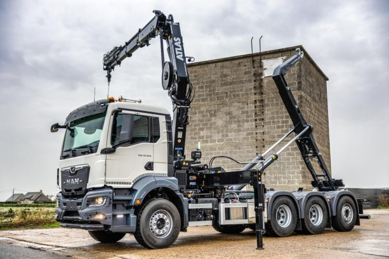 MAN TGS 35.520 BL - ATLAS 240.2E - Camião polibenne, Camião grua: foto 1 MAN TGS 35.520 BL - ATLAS 240.2E - Camião polibenne, Camião grua: foto 1