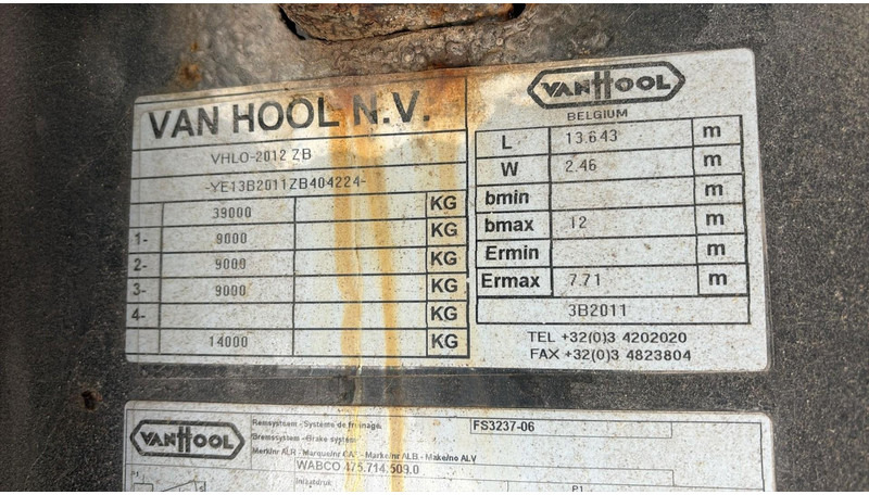 Semi-reboque plataforma/ Caixa aberta Van Hool 3B2011 (HOLLAND TRAILER / DRUM BRAKES / FREINS TAMBOURS): foto 15