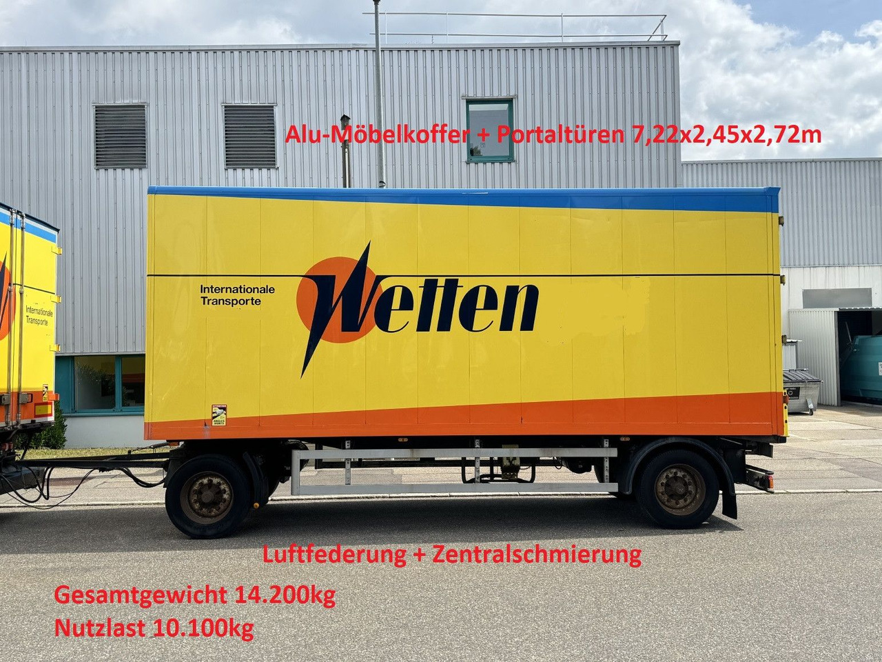 Bachert 14t Alu-Möbelkoffer 7,2m BPW Luft ZS - Reboque furgão: foto 1 Bachert 14t Alu-Möbelkoffer 7,2m BPW Luft ZS - Reboque furgão: foto 1