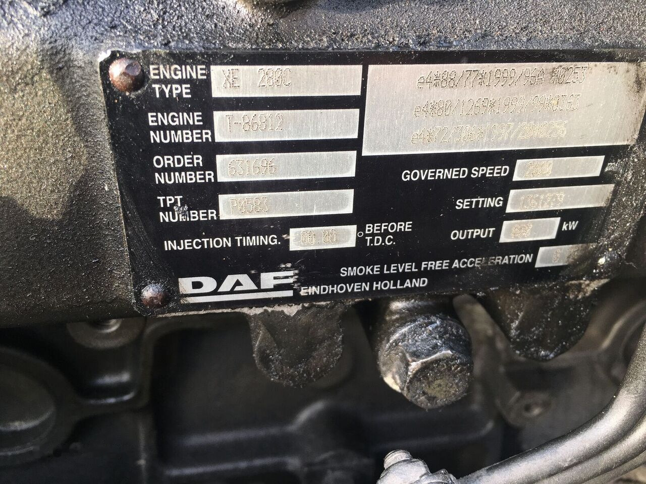 DAF xe280c DAF xf95 truck - Motor por Camião: foto 3 DAF xe280c DAF xf95 truck - Motor por Camião: foto 3