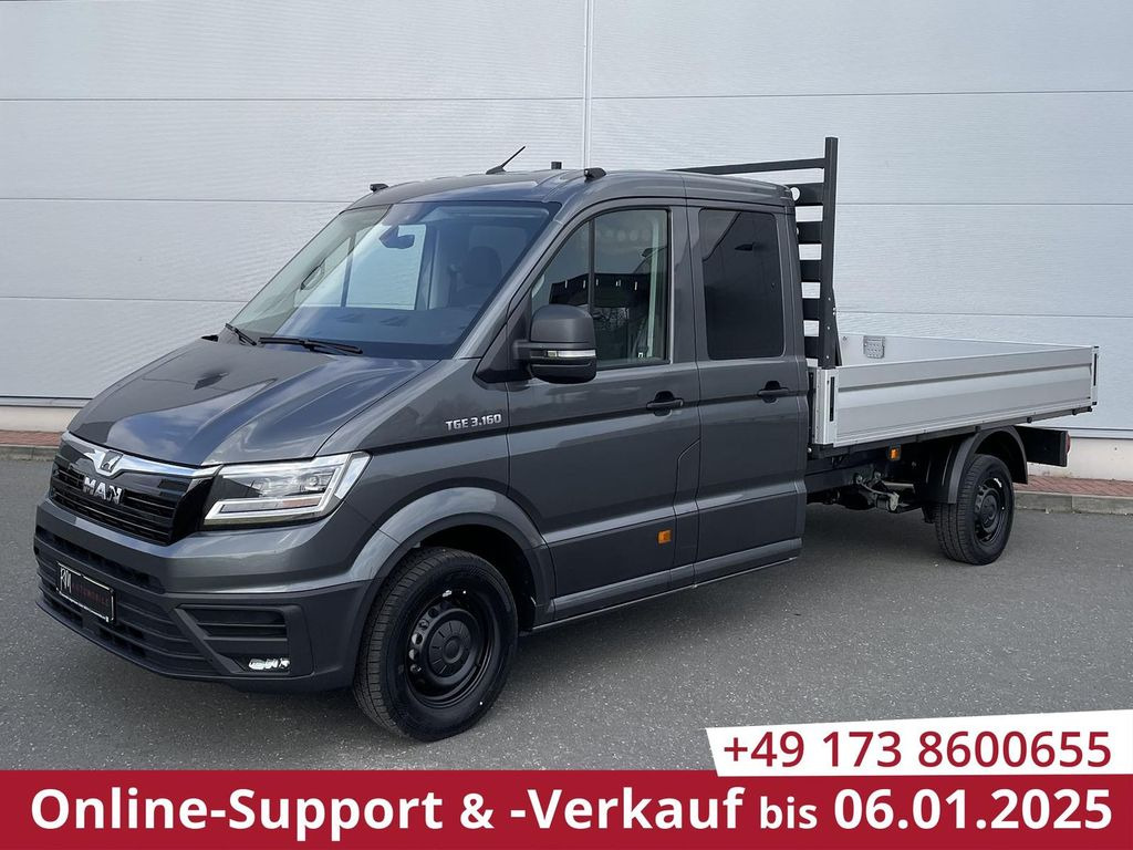Carrinha de caixa aberta, Carrinha cabine dupla MAN TGE 3.160 Pritsche DOKA LR HECK AHK 3.5t ACC NAV: foto 1