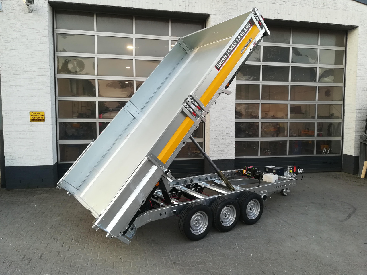 Reboque basculante Brian James Trailer CarGO Tipper 2 elektrisch 360x195x30cm Stahlbordwände Pendel 12" Tridem 3,5t on: foto 7