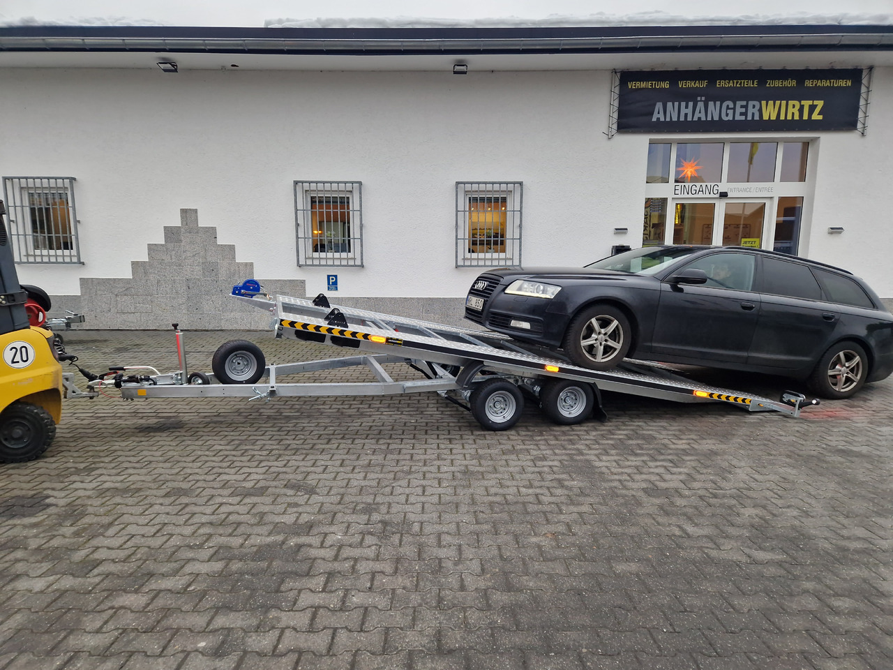 Cartrailer Expert 2745 easyload black 450x216cm ankippbar Winde Reserverad 10" 100km/H 2700kg - Reboque transporte de veículos: foto 1 Cartrailer Expert 2745 easyload black 450x216cm ankippbar Winde Reserverad 10" 100km/H 2700kg - Reboque transporte de veículos: foto 1