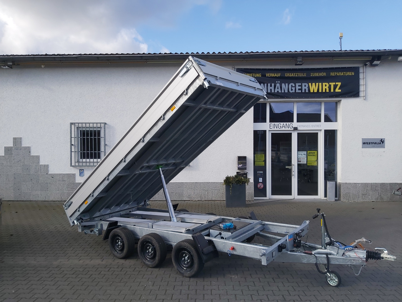 Reboque basculante Hapert COBALT HM-3 405x200x30cm Ferro Elektro + NHP Rampen Heckstützen Tridem 3500kg Abverkauf: foto 6