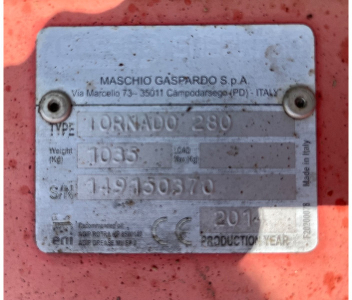 Maschio Tornado 280 - Equipamento de pós-colheita: foto 5 Maschio Tornado 280 - Equipamento de pós-colheita: foto 5