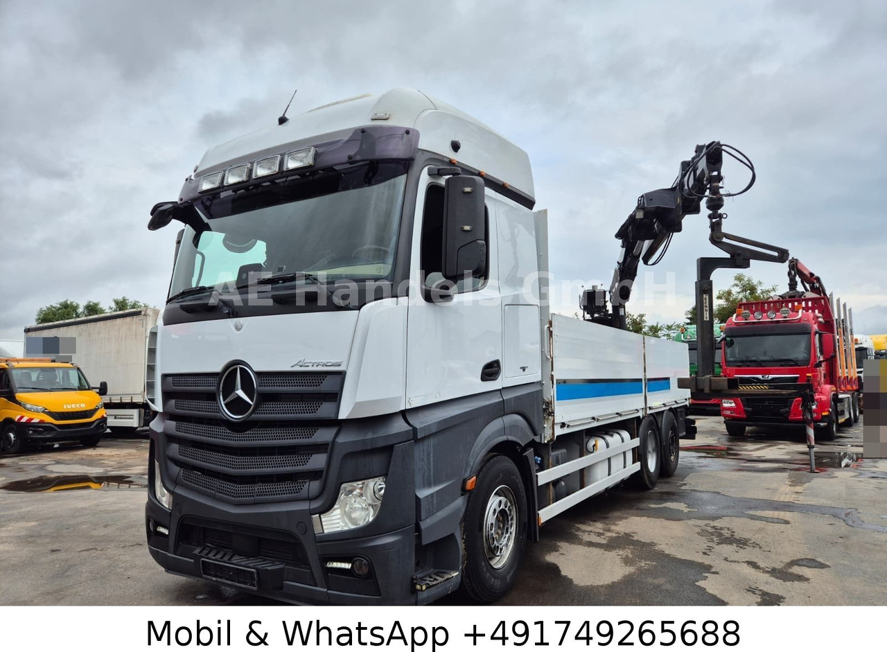 Mercedes-Benz Actros IV 2646 L LL 6x2 *Retarder/Hiab-177K-Pro - Camião de caixa aberta/ Plataforma, Camião grua: foto 1 Mercedes-Benz Actros IV 2646 L LL 6x2 *Retarder/Hiab-177K-Pro - Camião de caixa aberta/ Plataforma, Camião grua: foto 1