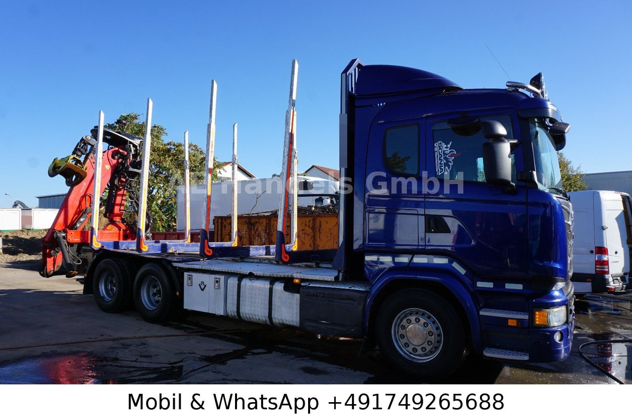 Scania R580 V8 LL 6x4 Palfinger-M120Z79 *Retarder/ACC - Camião de transporte de madeira, Camião grua: foto 2 Scania R580 V8 LL 6x4 Palfinger-M120Z79 *Retarder/ACC - Camião de transporte de madeira, Camião grua: foto 2