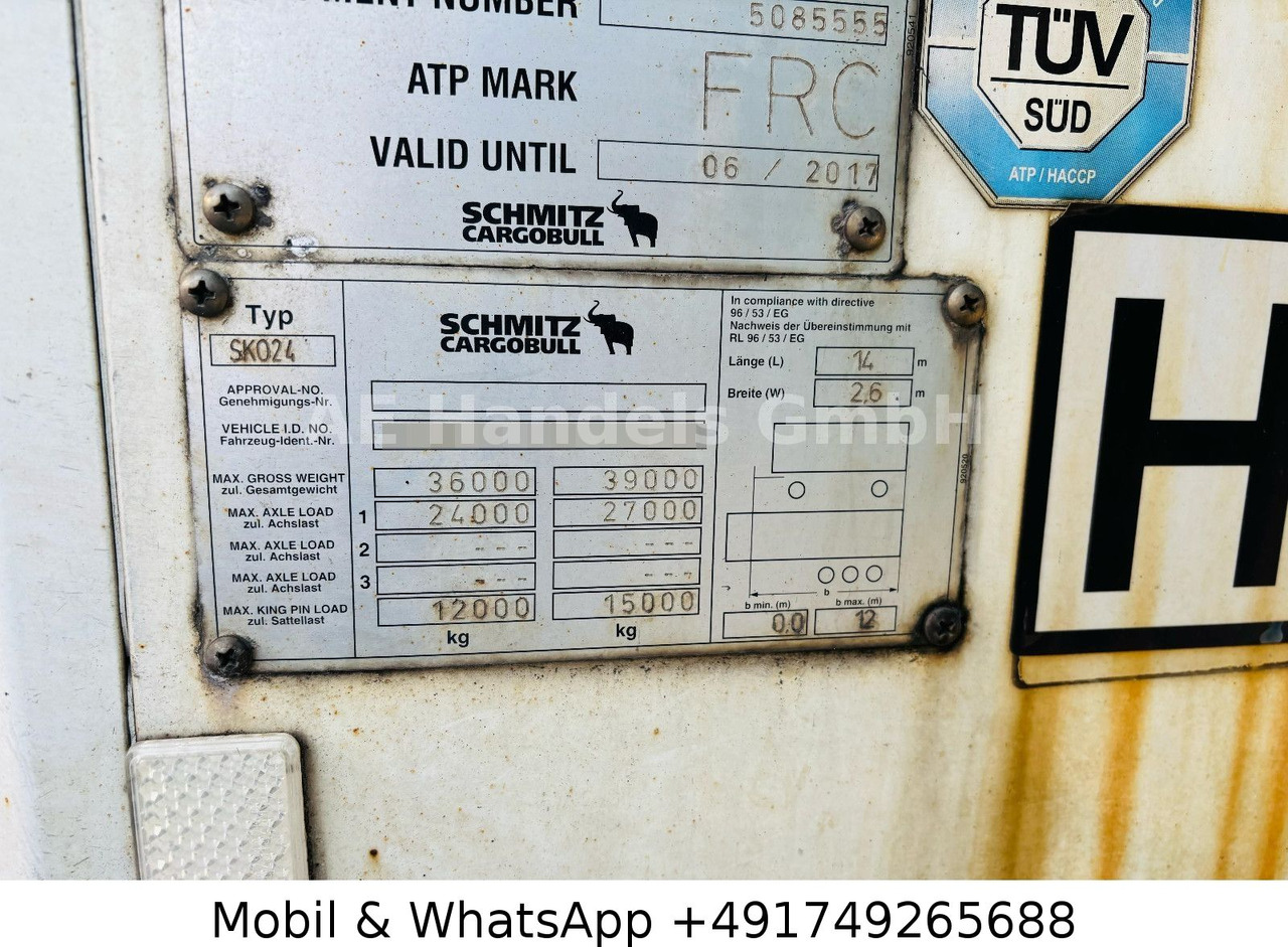 Semi-reboque frigorífico novo Schmitz Cargobull SKO 24/13.4 FP60 Cool *ThermoKing-SLX400/+-30° Schmitz Cargobull SKO 24/13.4 FP60 Cool *ThermoKing-SLX400/+-30°: foto 15