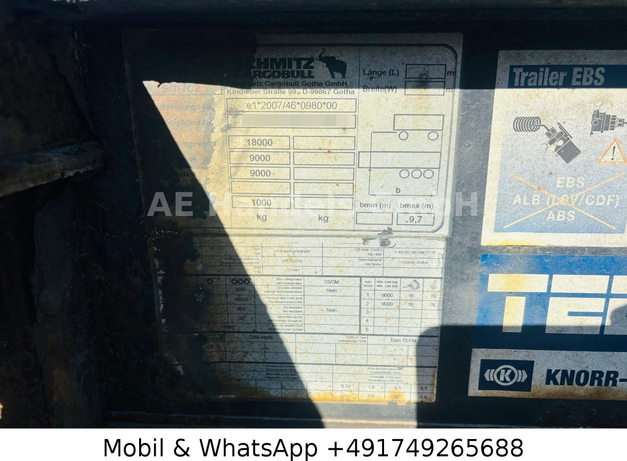 Reboque chassi Schmitz Cargobull ZWF 18/L Tandem BDF Tiefgekoppelt*Scheibenbremse: foto 12