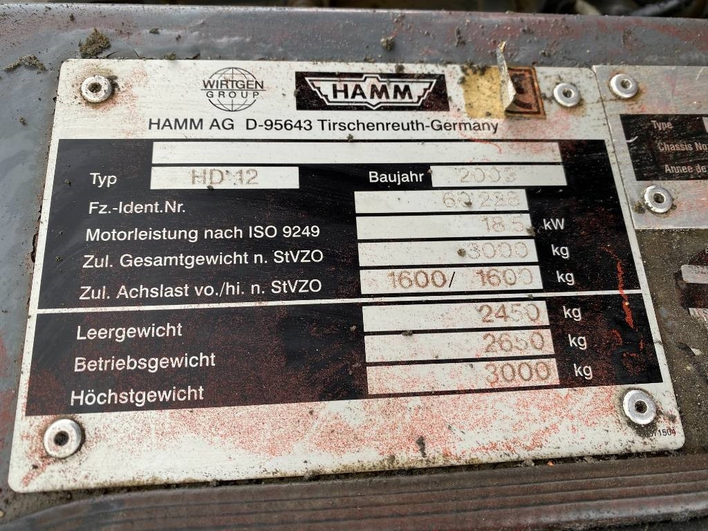 Compactador de asfalto Hamm HD 12 a réparer /Machine d'origine Française: foto 7