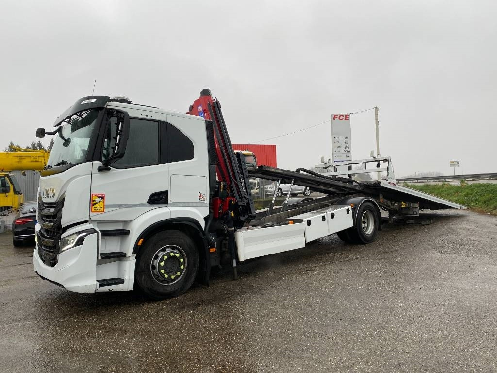 Camião transporte de veículos Iveco S WAY480 /FIAULT PF60 +GRUE HMF endommagée: foto 39