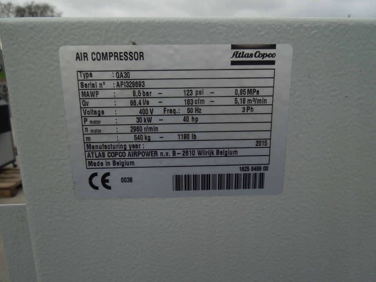 Atlas Copco GA30 - Compressor de ar: foto 3 Atlas Copco GA30 - Compressor de ar: foto 3