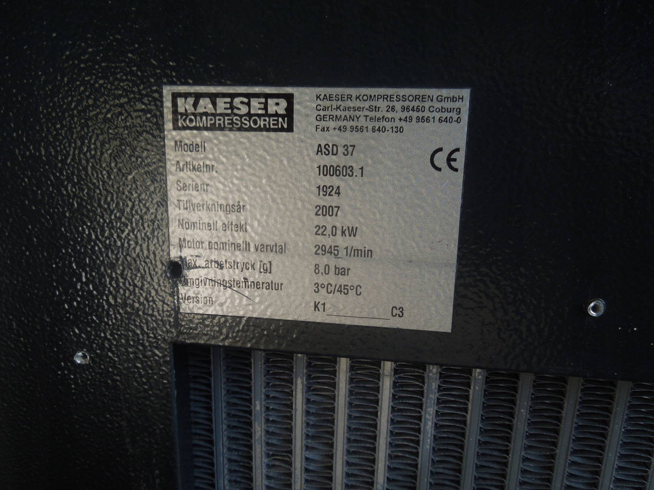 KAESER ASD37 - Compressor de ar: foto 3 KAESER ASD37 - Compressor de ar: foto 3