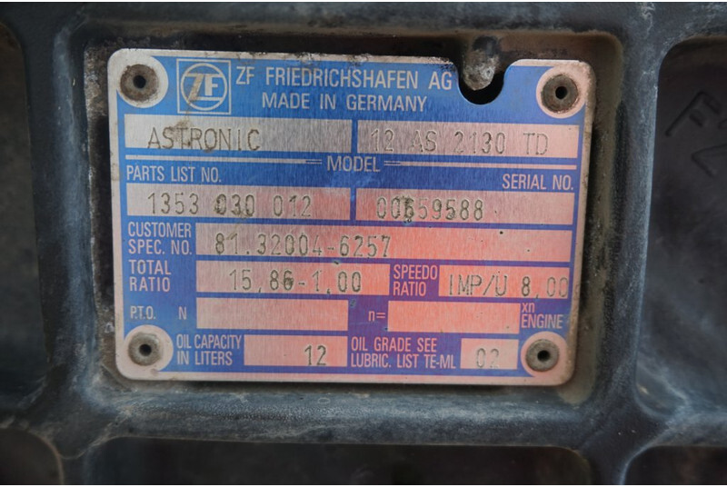 MAN 12AS2130DD 81.32004-6257 - Caixa de velocidade por Camião: foto 5 MAN 12AS2130DD 81.32004-6257 - Caixa de velocidade por Camião: foto 5