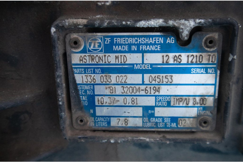 ZF 12AS1210OD TGM 81.32004-6194 - Caixa de velocidade por Camião: foto 5 ZF 12AS1210OD TGM 81.32004-6194 - Caixa de velocidade por Camião: foto 5