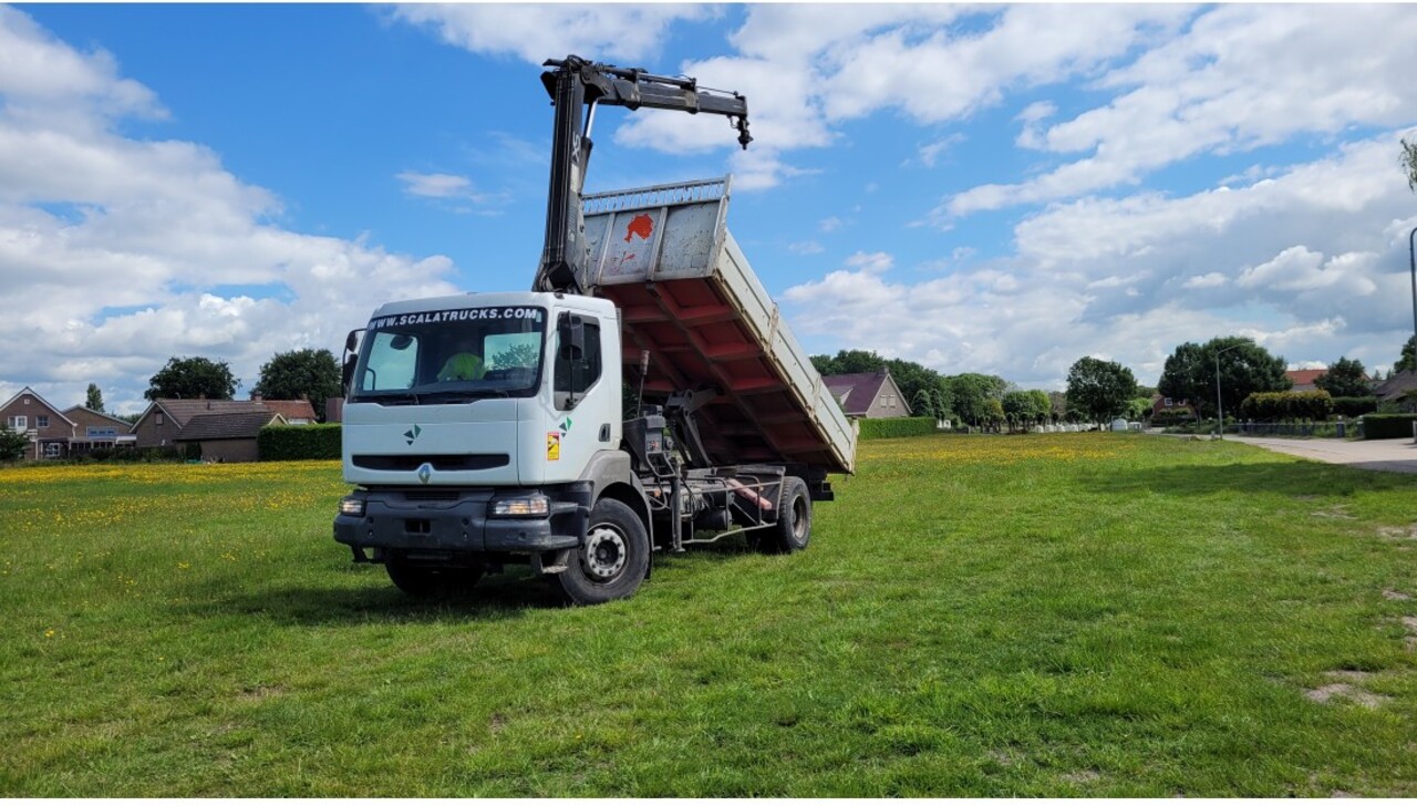 Renault Kerax 270 4x2 Euro 2 Tipper Truck Crane HIAB - Camião basculante, Camião grua: foto 1 Renault Kerax 270 4x2 Euro 2 Tipper Truck Crane HIAB - Camião basculante, Camião grua: foto 1