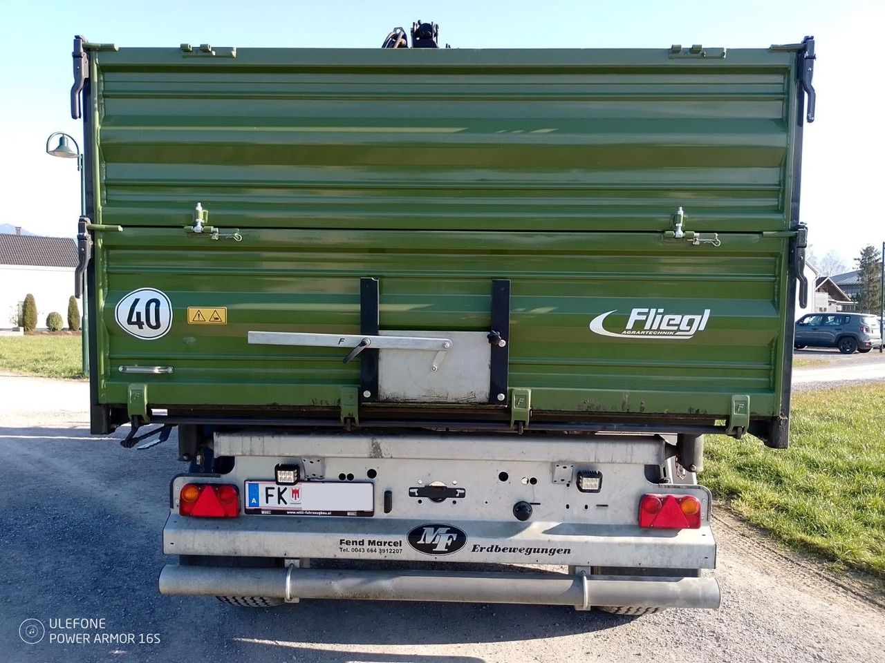 Fliegl TDK160, Agraranhänger, Fassi F110, EU Papiere - Reboque basculante: foto 5 Fliegl TDK160, Agraranhänger, Fassi F110, EU Papiere - Reboque basculante: foto 5