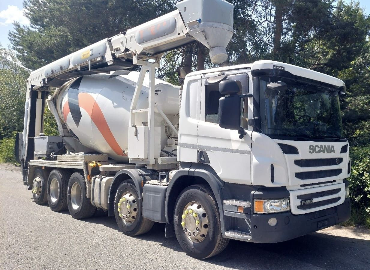Scania P450 LB 10x4,E6,Stetter 10m³,Förderband/belt 16m - Camião betoneira: foto 1 Scania P450 LB 10x4,E6,Stetter 10m³,Förderband/belt 16m - Camião betoneira: foto 1