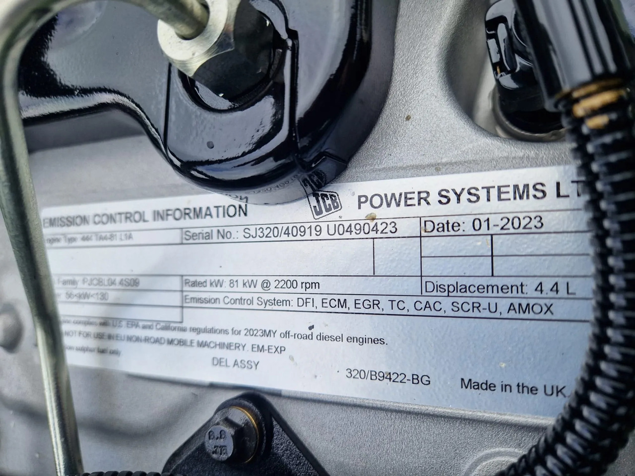 JCB Loadall engine 320/40919 81kw Tier 4 Final - Motor por Máquina de construção: foto 2 JCB Loadall engine 320/40919 81kw Tier 4 Final - Motor por Máquina de construção: foto 2