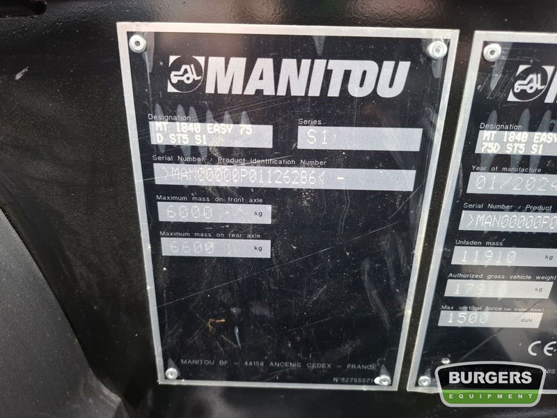 Empilhador telescópico novo Manitou MT1840: foto 5