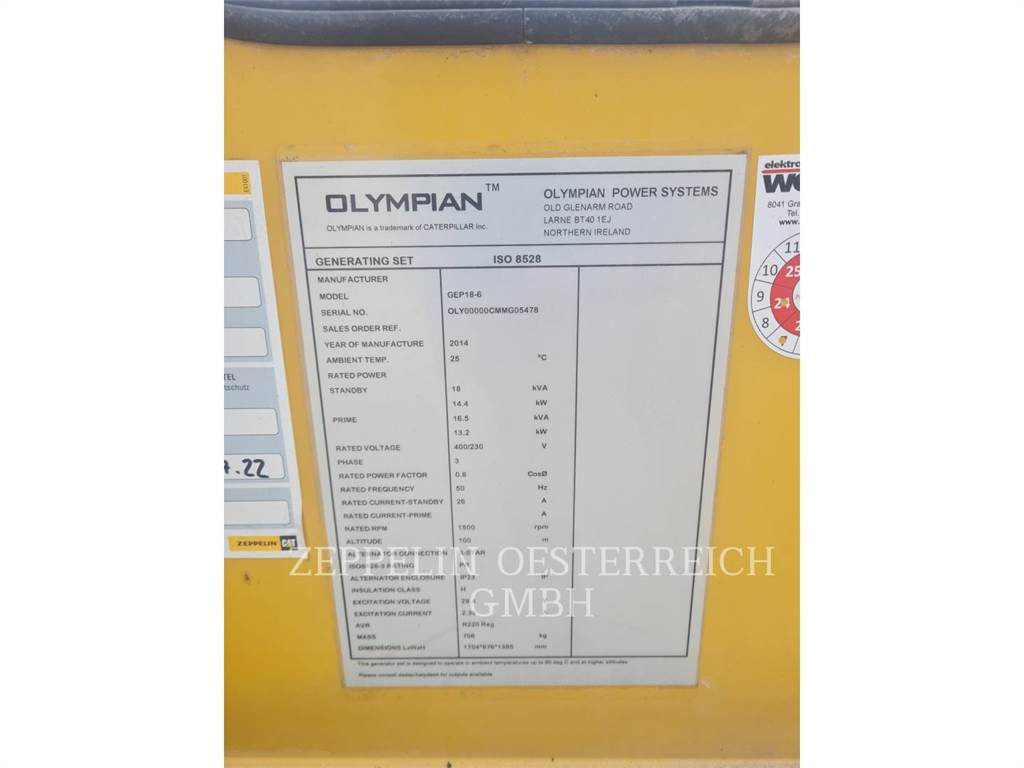 Gerador elétrico Olympian CAT GEP 18-6: foto 6