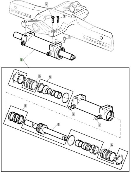 John Deere 6110 - oś przednia - siłownik hydrauliczny AL117713 - Cilindro hidráulico por Máquina agrícola: foto 1 John Deere 6110 - oś przednia - siłownik hydrauliczny AL117713 - Cilindro hidráulico por Máquina agrícola: foto 1