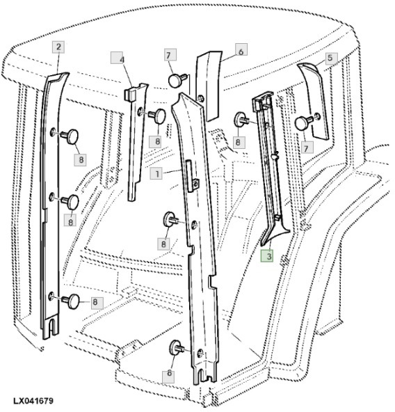 John Deere 6920S - plastik panel wnętrza L111871 L159114 - Cabine e interior por Máquina agrícola: foto 4 John Deere 6920S - plastik panel wnętrza L111871 L159114 - Cabine e interior por Máquina agrícola: foto 4